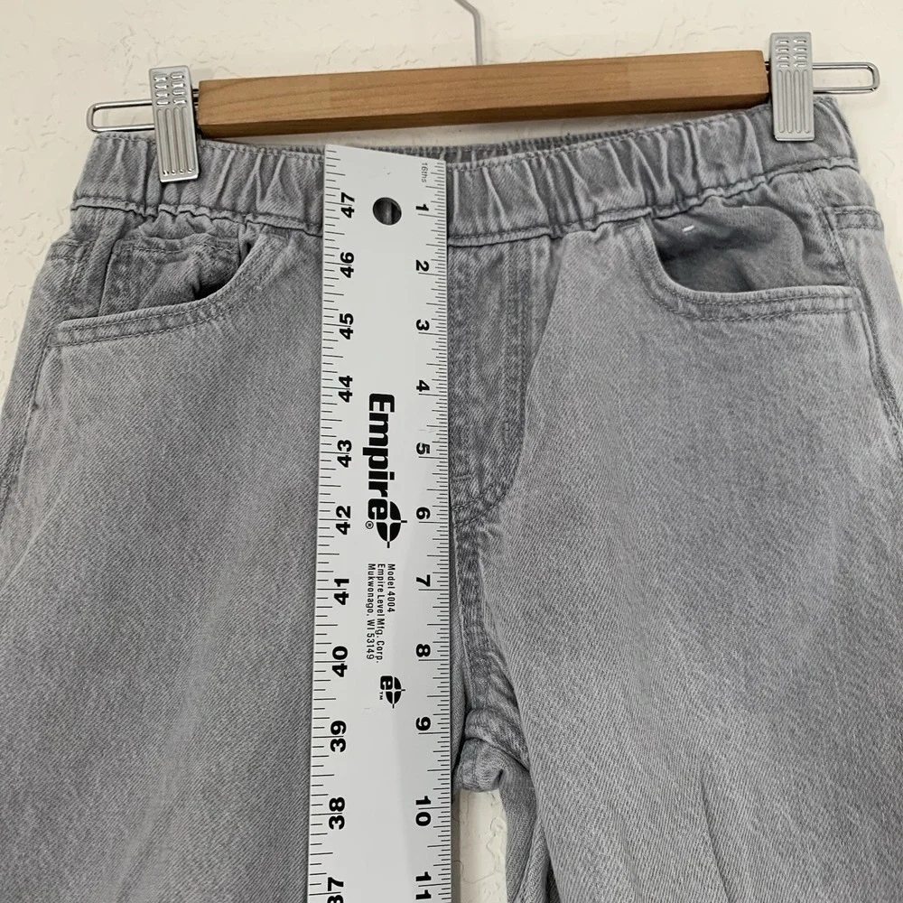 GAP Baggy Jeans Girl M Grey High Rise Wide Leg Adjustable Y2K-Style Casual Comfy